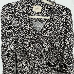 Sezane Animal Print Blouse